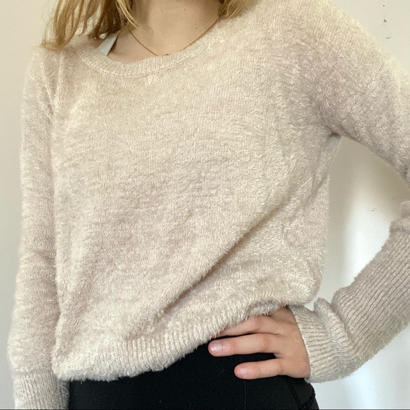 Garage Fuzzy Light Pink Sweater Size S - Picture 2 of 9